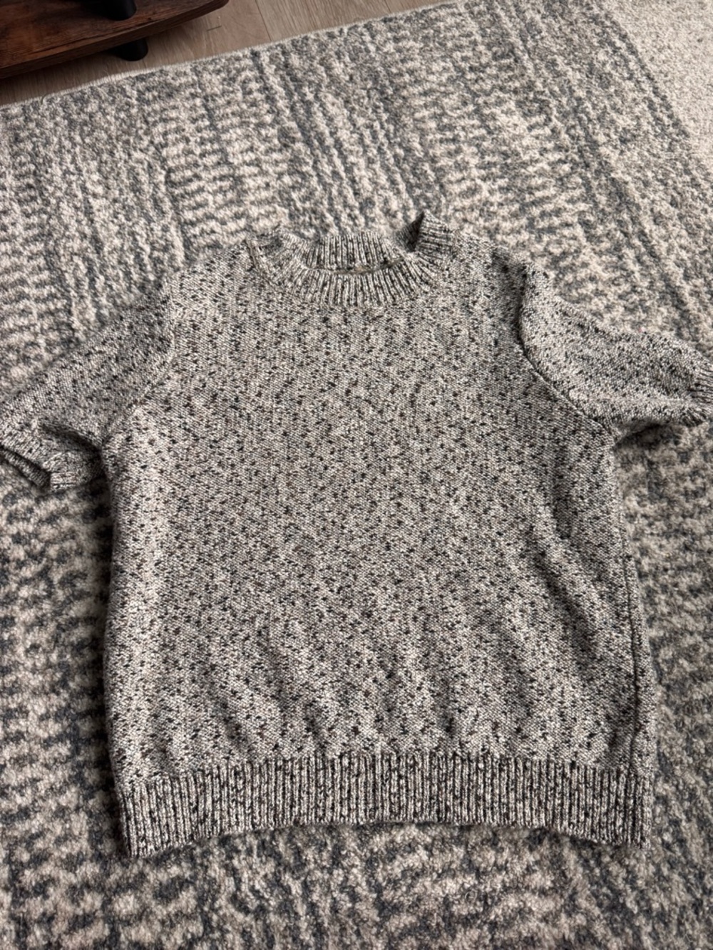LOFT Neutral Marled Knit Sweater - Beige and Gray